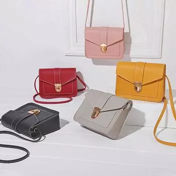 Женская модная цветная кожаная сумка через плечо нагрудная сумка 17cmx6cmx13cm чёрный