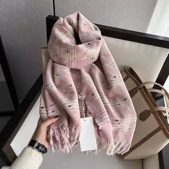 Женская модная длинная шаль с большой сеткой, зимний теплый решетчатый большой шарф 62x210cm