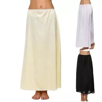 Женская модная длинная юбка, черная, белая, бежевая длинная юбка, кружевная ночная рубашка, юбка XXL чёрный
