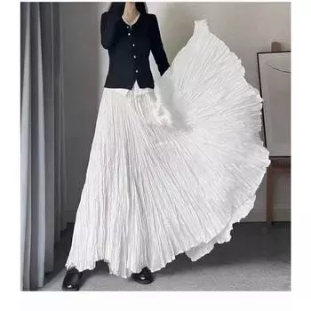 Женская модная длинная юбка с высокой талией, хлопковая фалда, женская повседневная пляжная юбка-макси в богемном стиле с оборками one size кофейный