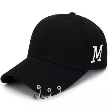 Женская модная дышащая кепка с козырьком для маленького лица Black with ring [white letters]]
