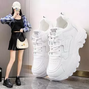 Женская модная дышащая повседневная спортивная обувь на толстой подошве 40 белый