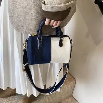 Женская модная джинсовая контрастная сумка через плечо Boston - выпуск 2025 года