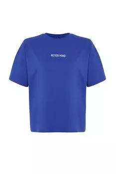 Женская модная футболка больших размеров с круглым вырезом, короткая трикотажная футболка с надписью Saks и принтом большого размера