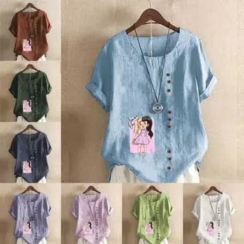 Женская модная футболка с коротким рукавом для девочек, свободная хлопковая рубашка, повседневная свободная летняя блузка, топы больших размеров S розовый