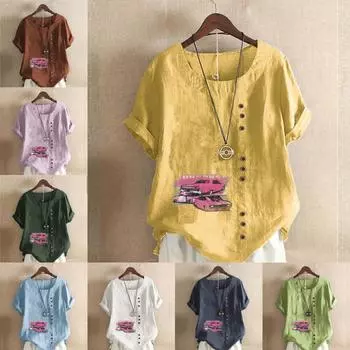 Женская модная футболка с коротким рукавом с принтом «Purple Car», свободная хлопковая рубашка, повседневная свободная летняя блузка, топы больших размеров S розовый