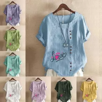 Женская модная футболка с коротким рукавом с принтом «Любовное письмо», свободная хлопковая рубашка, повседневная свободная летняя блузка, топы больших размеров S розовый