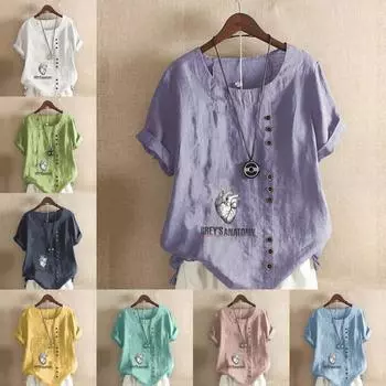 Женская модная футболка с круглым вырезом и коротким рукавом, повседневная рубашка из хлопка и льна с рисунком, свободная летняя блузка с принтом «мертвое сердце», топы S розовый