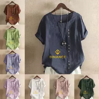 Женская модная футболка с круглым вырезом и коротким рукавом, повседневная хлопковая льняная рубашка с графическим принтом, желтая летняя блузка с принтом, топы больших размеров S розовый