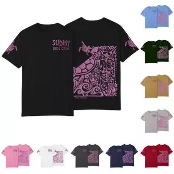 Женская модная футболка с круглым вырезом и коротким рукавом, пуловер L чёрный