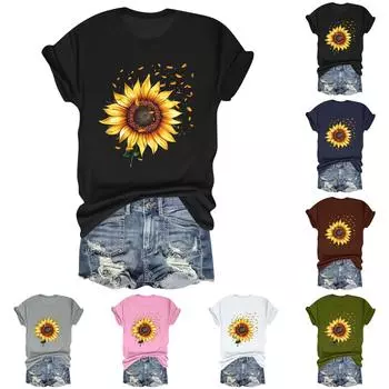 Женская модная футболка с круглым вырезом и коротким рукавом, пуловер L винный