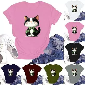 Женская модная футболка с круглым вырезом и коротким рукавом, пуловер XL розовый