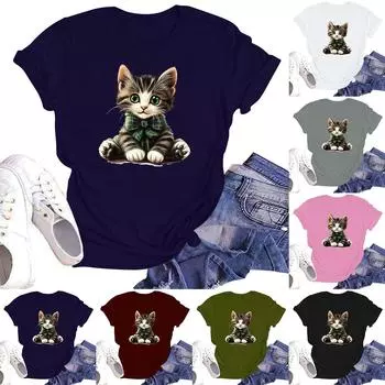 Женская модная футболка с круглым вырезом и коротким рукавом, пуловер XXL винный