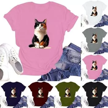 Женская модная футболка с круглым вырезом и коротким рукавом, пуловер L армия зеленый