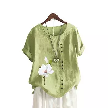 Женская модная футболка с принтом, летняя и осенняя повседневная футболка с круглым вырезом и коротким рукавом, пуловер, свободные блузки S белый