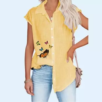 Женская модная футболка с принтом, летняя повседневная тонкая блузка с коротким рукавом, кардиган большого размера, футболка S белый