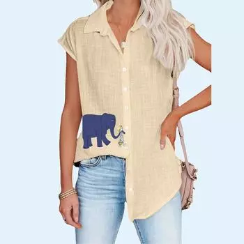 Женская модная футболка с принтом, летняя повседневная тонкая блузка с коротким рукавом, кардиган большого размера, футболка S белый