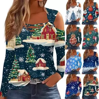 Женская модная футболка с V-образным вырезом и длинным рукавом, повседневная S синий