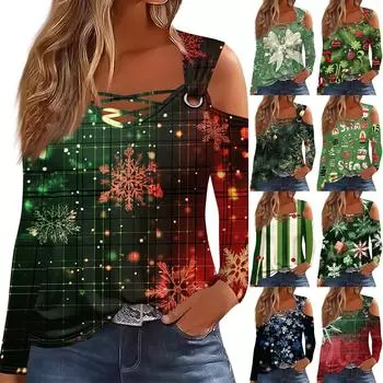 Женская модная футболка с V-образным вырезом и длинным рукавом, повседневная M