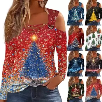 Женская модная футболка с V-образным вырезом и длинным рукавом, повседневная S чёрный