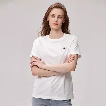 Женская модная хлопковая футболка, новый летний топ с круглым вырезом, женская мода, тонкий женский топ в британском стиле, удобный для поездок на работу S