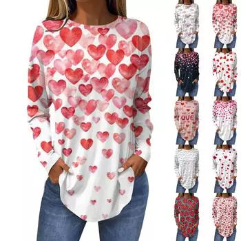 Женская модная и повседневная рубашка с рукавом семь четвертей. Топ-пуловер с принтом ко Дню Святого Патрика M белый