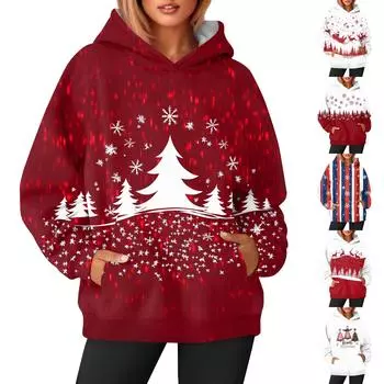 Женская модная и повседневная толстовка с капюшоном и длинными рукавами с принтом XXXL