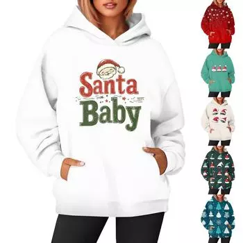 Женская модная и повседневная толстовка с капюшоном и длинными рукавами с принтом XXXL