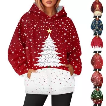 Женская модная и повседневная толстовка с капюшоном и длинными рукавами с принтом XXXL винный