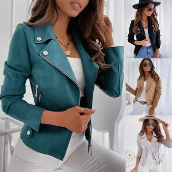 Женская модная кожаная куртка на шнуровке Slim Fit весна осень мотоциклетная куртка куртка на молнии