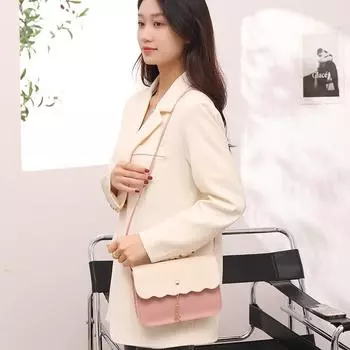 Женская модная кружевная контрастная сумка Little Deer на одно плечо с диагональной крестовиной для телефона one size розовый