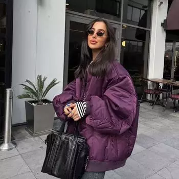 Женская модная куртка-бомбер большого размера, пальто с карманами на молнии спереди, винтажная женская шикарная верхняя одежда с круглым вырезом и длинными рукавами XS чёрный