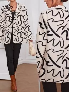 Женская модная куртка, новая весенне-осенняя элегантная однотонная куртка с длинными рукавами для отдыха, модная роскошная свободная женская одежда S бежевый