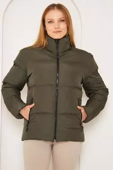 Женская модная куртка-пуховик, парки с воротником-стойкой и двойными карманами, водоотталкивающие стеганые пальто на молнии