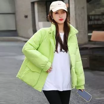 Женская модная куртка с хлопковой подкладкой, осенне-зимняя студенческая корейская свободная куртка, новый зарубежный стиль M