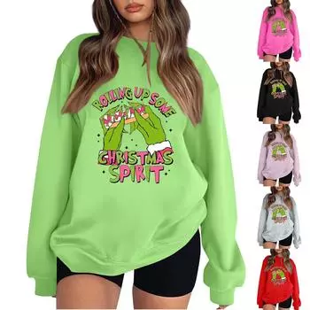 Женская модная легкая рождественская толстовка с длинным рукавом L