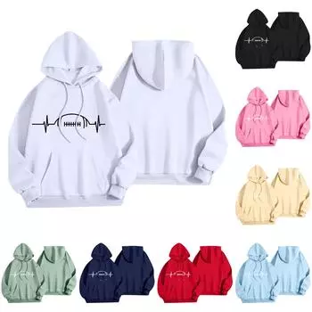 Женская модная легкая толстовка с длинными рукавами и карманами с принтом регби XXXL