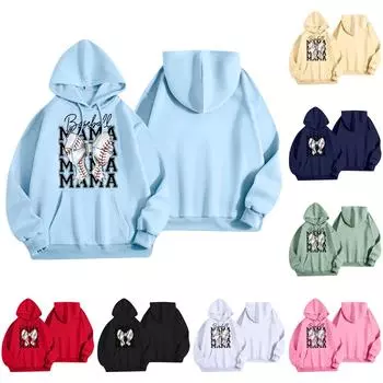 Женская модная легкая толстовка с длинными рукавами и карманами с принтом бейсбола XL