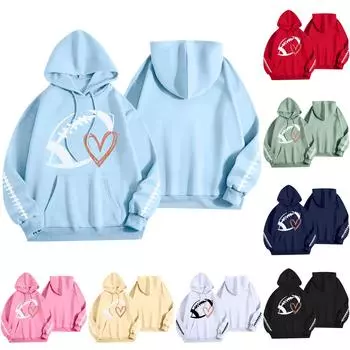 Женская модная легкая толстовка с длинными рукавами и карманами с принтом регби XXL