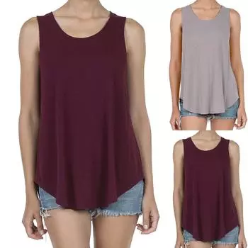 Женская модная летняя мягкая свободная футболка без рукавов, блузка на бретелях, топ XXXL