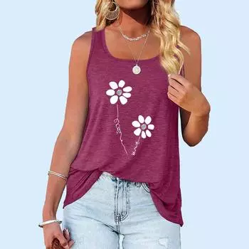 Женская модная майка с круглым вырезом и летней футболкой с рукавами с принтом S чёрный