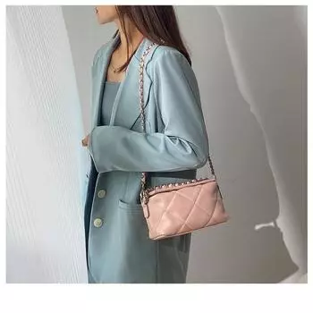 Женская модная маленькая сумка на одно плечо Универсальная сумка на цепочке Женская сумка через плечо one size розовый