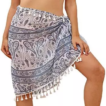 Женская модная многофункциональная однотонная пляжная блузка с кисточками и кисточками M