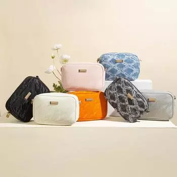 Женская модная мягкая сумка через плечо для фотоаппарата 2025 года с высококачественной молнией и простым дизайном 21x5x14 cm джинсовый синий