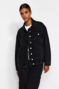 Женская модная новая куртка, черная базовая джинсовая куртка