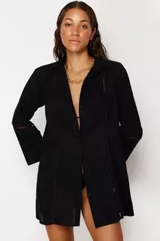 Женская модная новая рубашка с черным тканым аксессуаром в полоску, рубашка из 100% хлопка