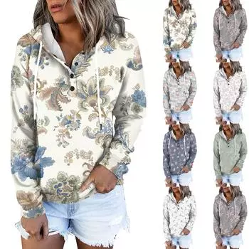 Женская модная облегающая толстовка с капюшоном и цветочным принтом с длинным рукавом XXL розовый