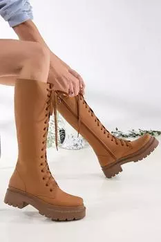 Женская модная обувь. Длина сапог. Ботинки на подошве Boli.