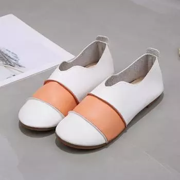 Женская модная обувь из натуральной кожи, повседневные туфли на плоской подошве для женщин, туфли на низком каблуке из натуральной кожи, женские туфли-лоферы 35 светло-коричневого