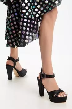 Женская модная обувь на каблуках, черные атласные туфли на высоком каблуке на платформе